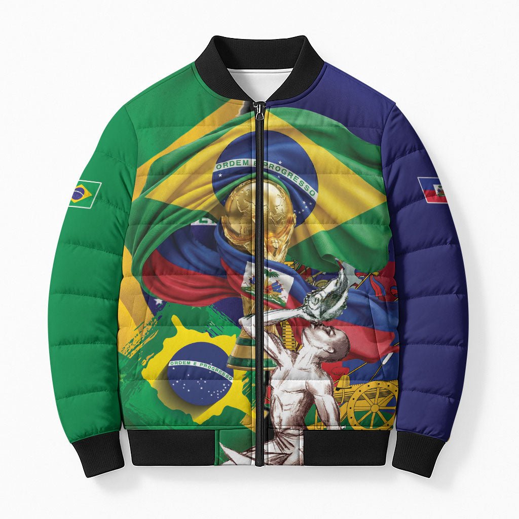 Personalized Brazil Haiti 2026 World Football Bomber Puffer Jacket Come On Boys