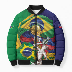 Personalized Brazil Haiti 2026 World Football Bomber Puffer Jacket Come On Boys