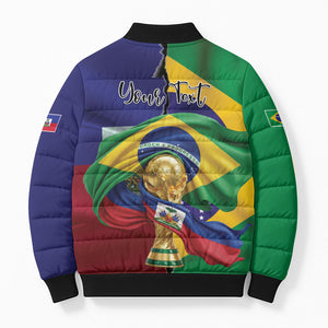 Personalized Brazil Haiti 2026 World Football Bomber Puffer Jacket Come On Boys