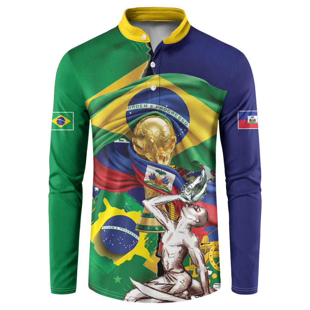Personalized Brazil Haiti 2026 World Football Button Sweatshirt Come On Boys