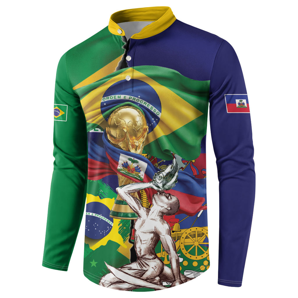Personalized Brazil Haiti 2026 World Football Button Sweatshirt Come On Boys
