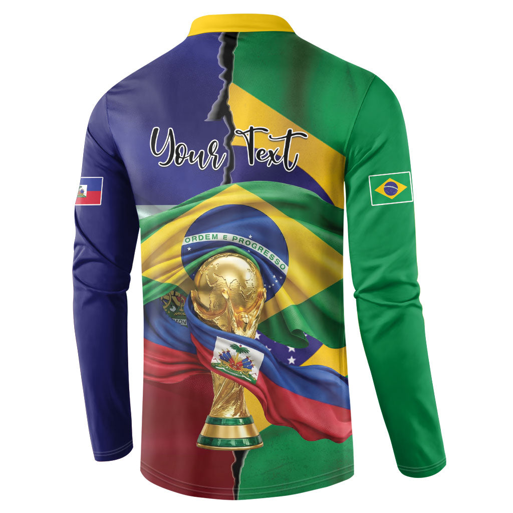 Personalized Brazil Haiti 2026 World Football Button Sweatshirt Come On Boys