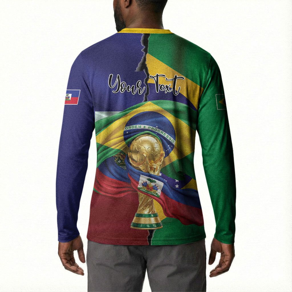 Personalized Brazil Haiti 2026 World Football Button Sweatshirt Come On Boys