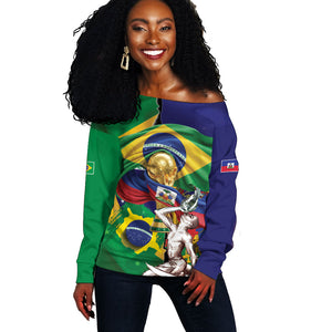 Personalized Brazil Haiti 2026 World Football Off Shoulder Sweater Come On Boys
