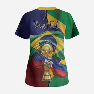 Personalized Brazil Haiti 2026 World Football Scrub Top Come On Boys
