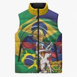 Personalized Brazil Haiti 2026 World Football Sleeveless Puffer Jacket Come On Boys