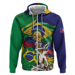 Personalized Brazil Haiti 2026 World Football Zip Hoodie Come On Boys