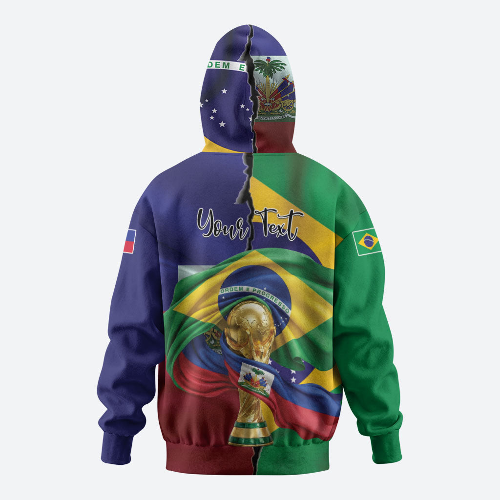 Personalized Brazil Haiti 2026 World Football Zip Hoodie Come On Boys