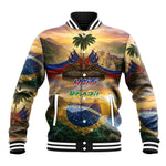 Personalized Brazil Haiti Baseball Jacket Heritage Landscape