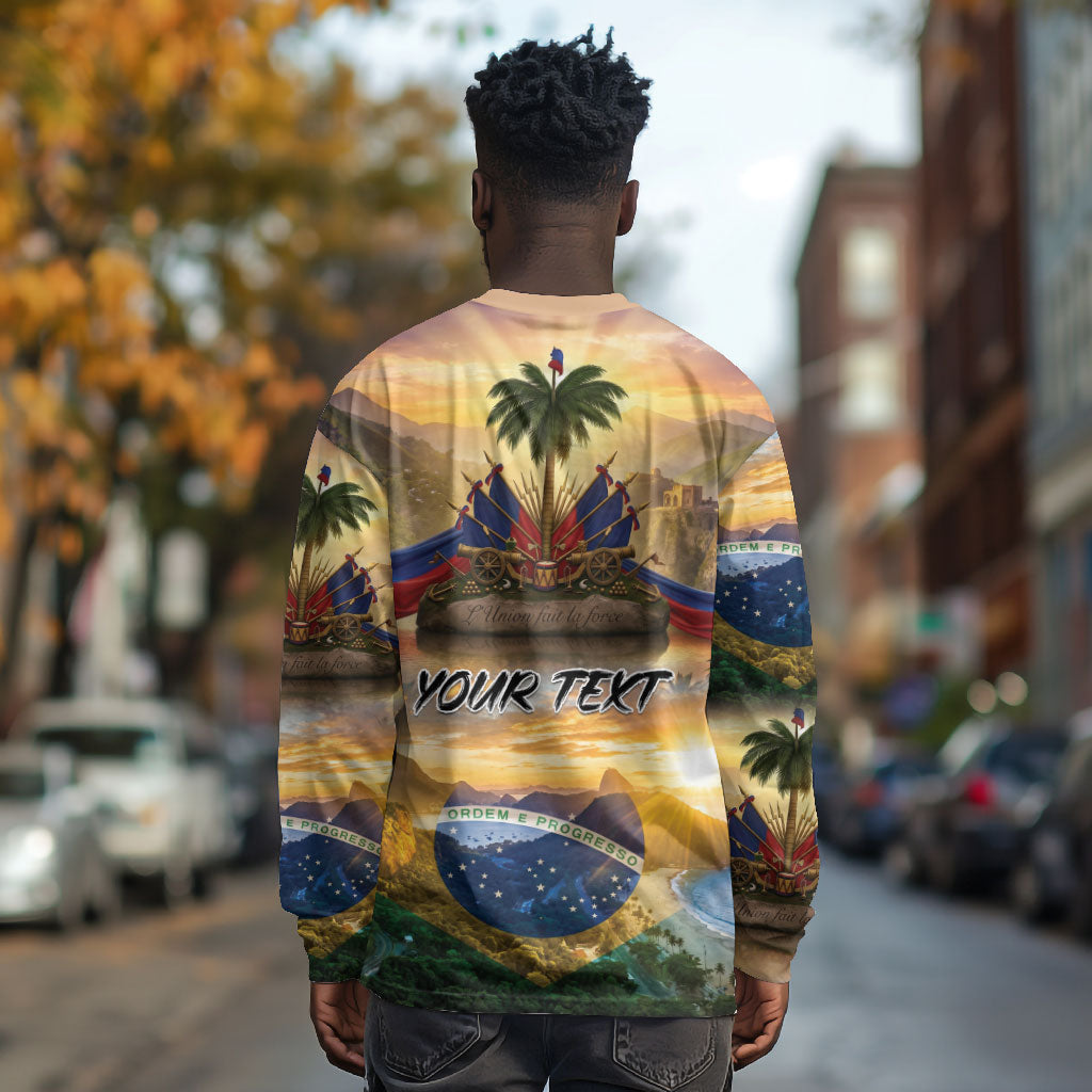 Personalized Brazil Haiti Long Sleeve Shirt Heritage Landscape