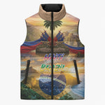 Personalized Brazil Haiti Sleeveless Puffer Jacket Heritage Landscape
