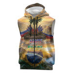 Personalized Brazil Haiti Sleeveless Zip Hoodie Heritage Landscape