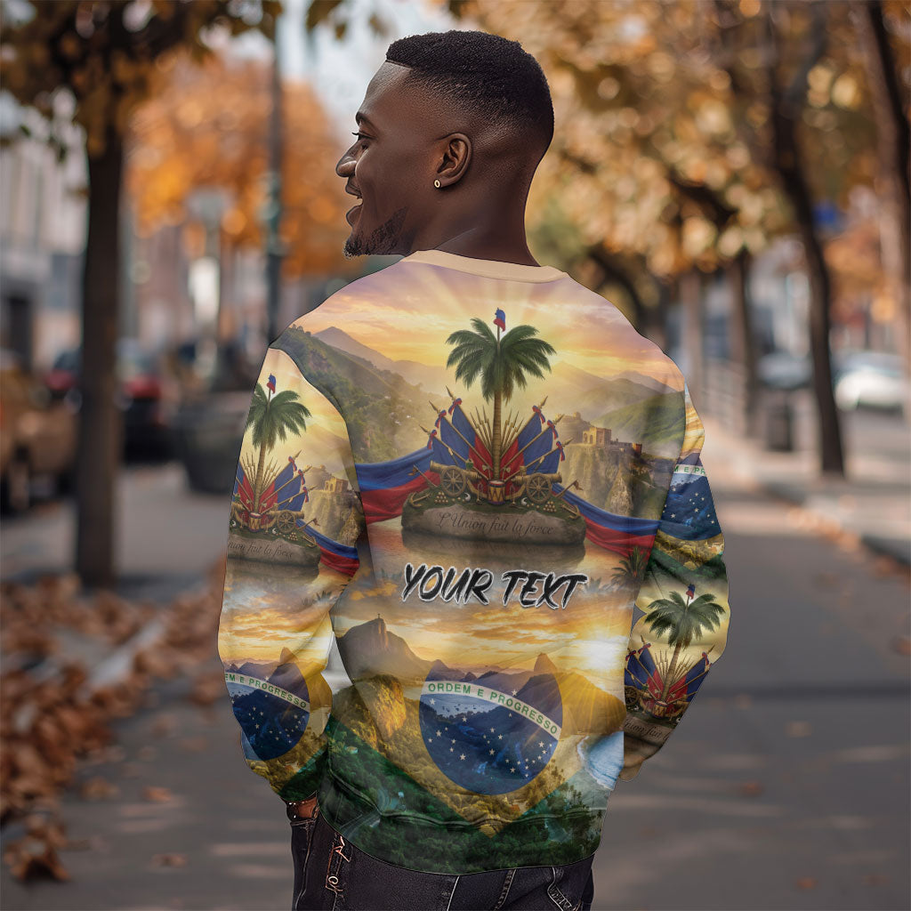 Personalized Brazil Haiti Sweatshirt Heritage Landscape