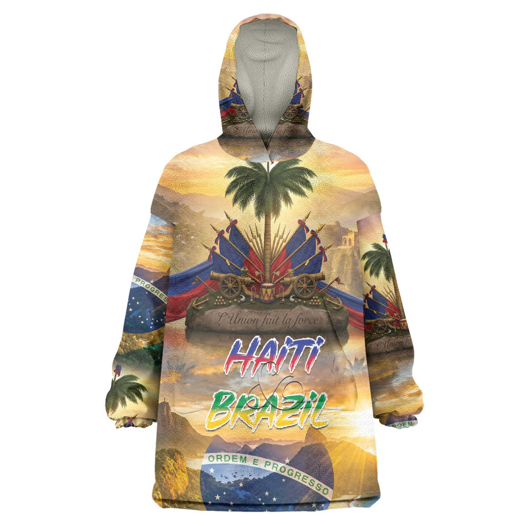 Personalized Brazil Haiti Wearable Blanket Hoodie Heritage Landscape