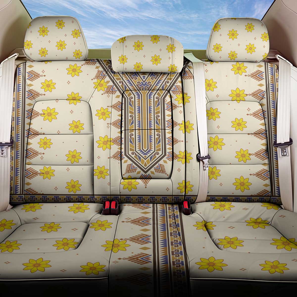 Enkutatash Dashiki Adey Abeba Pattern Back Car Seat Cover