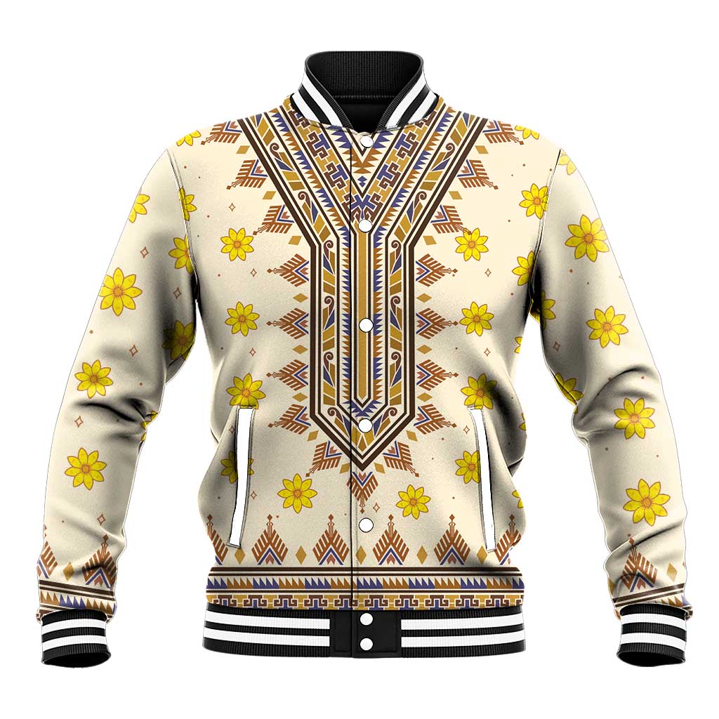 Enkutatash Dashiki Adey Abeba Pattern Baseball Jacket LT01