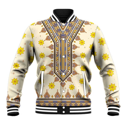 Enkutatash Dashiki Adey Abeba Pattern Baseball Jacket LT01