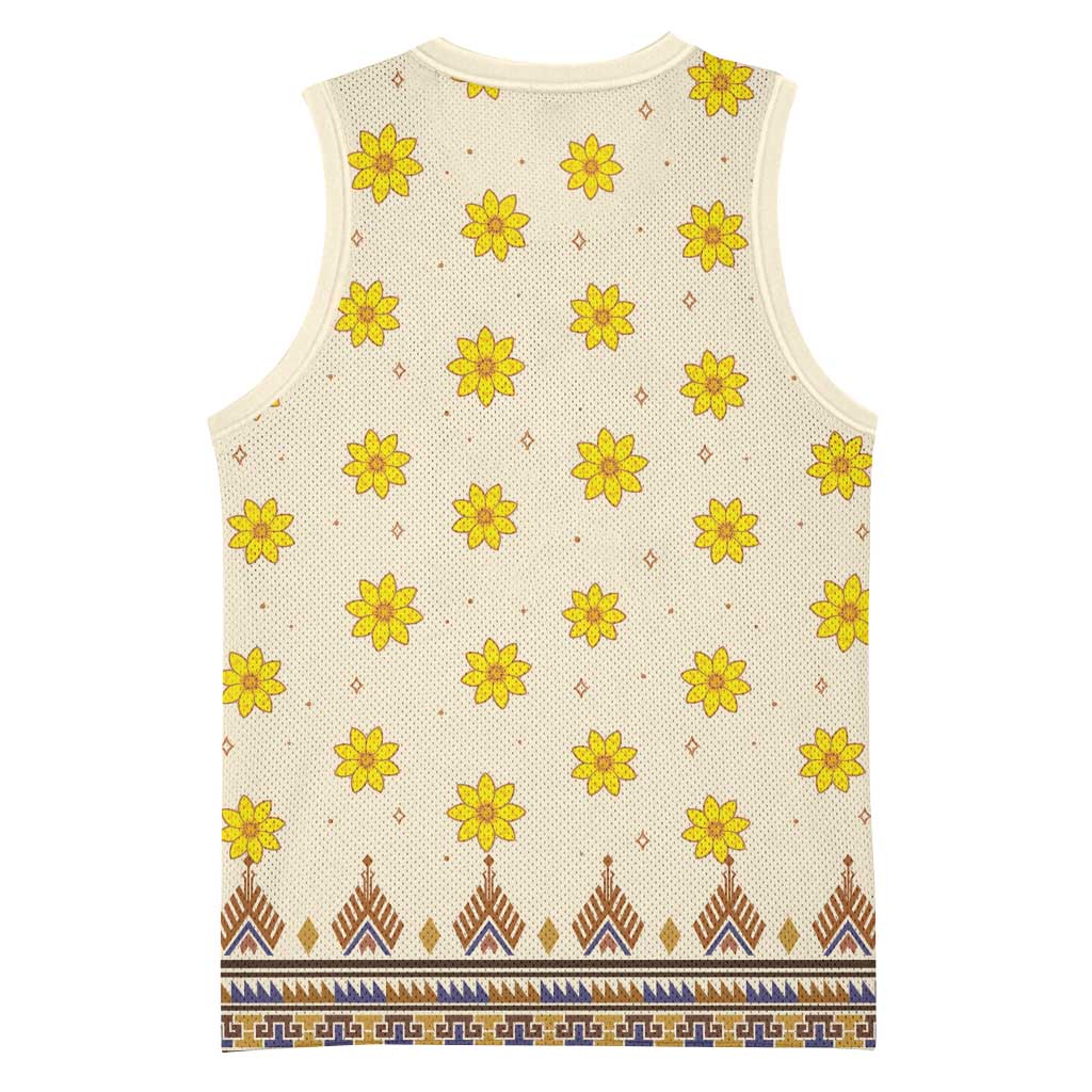 Enkutatash Dashiki Adey Abeba Pattern Basketball Jersey LT01