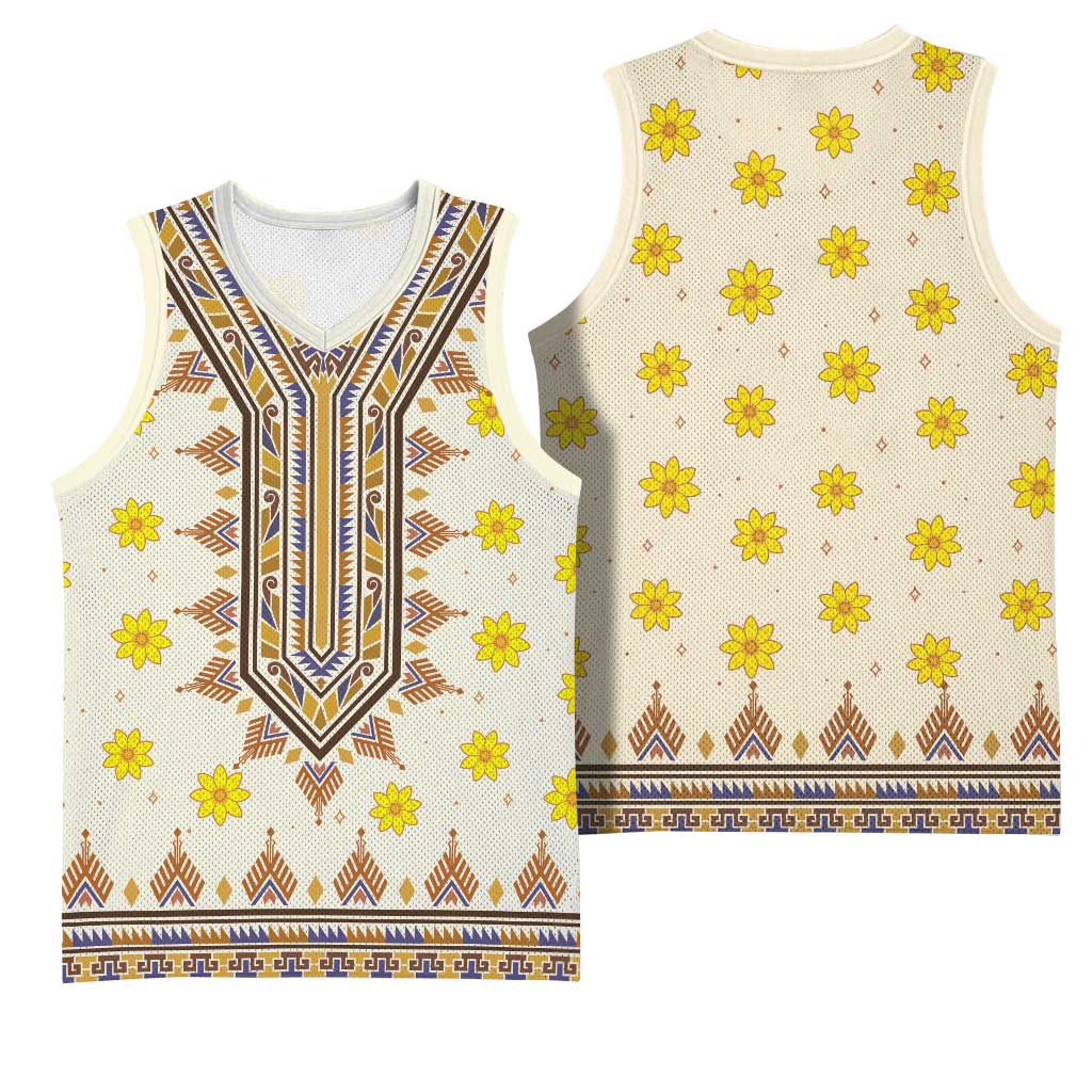Enkutatash Dashiki Adey Abeba Pattern Basketball Jersey LT01