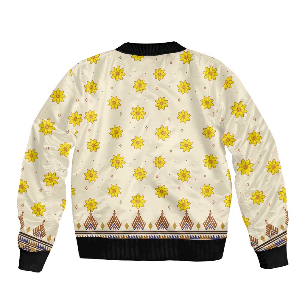 Enkutatash Dashiki Adey Abeba Pattern Bomber Jacket