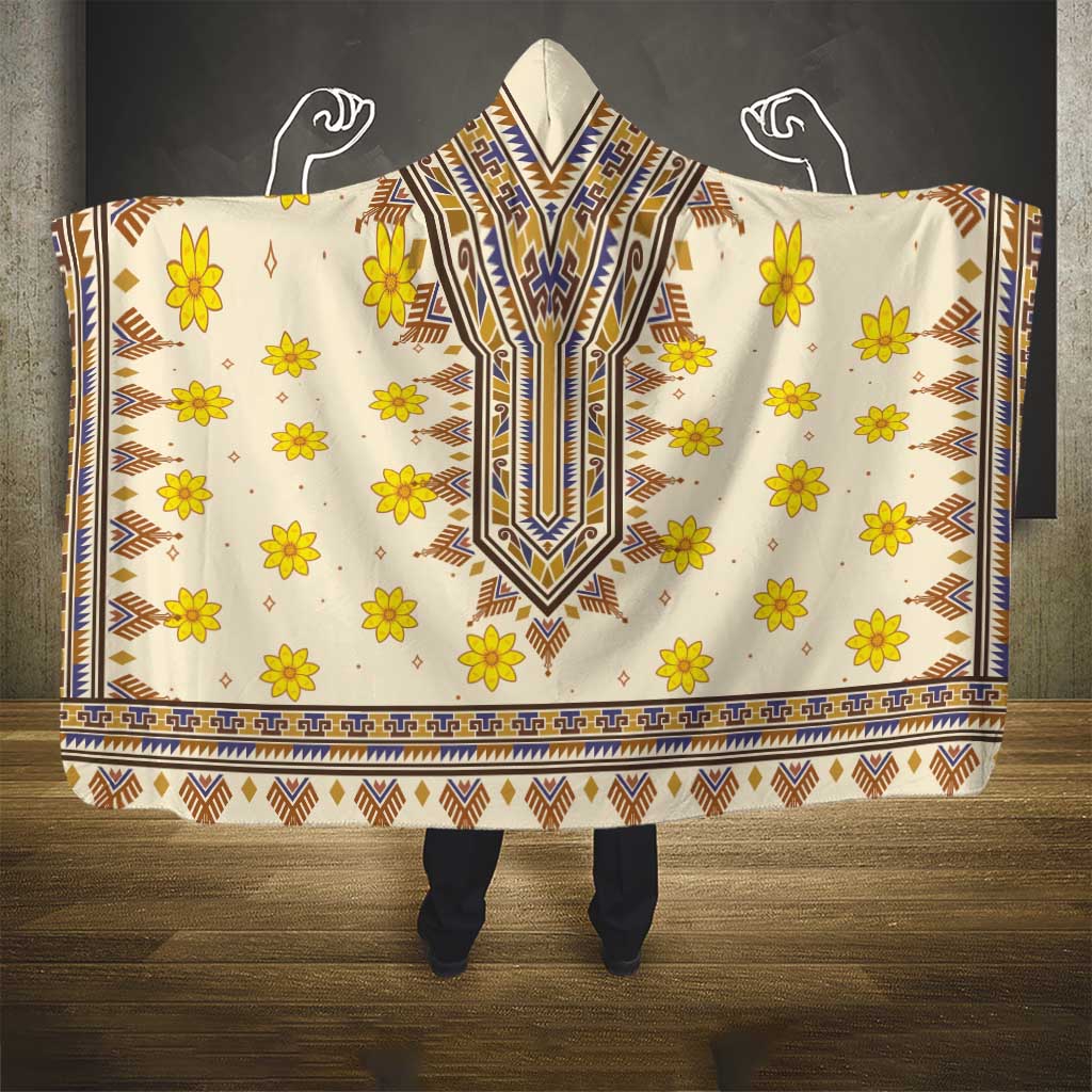 Enkutatash Dashiki Adey Abeba Pattern Hooded Blanket