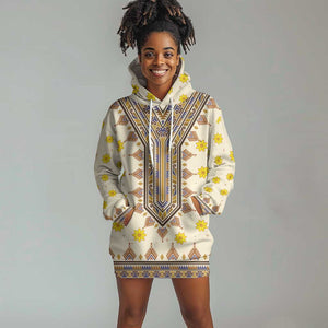 Enkutatash Dashiki Adey Abeba Pattern Hoodie Dress