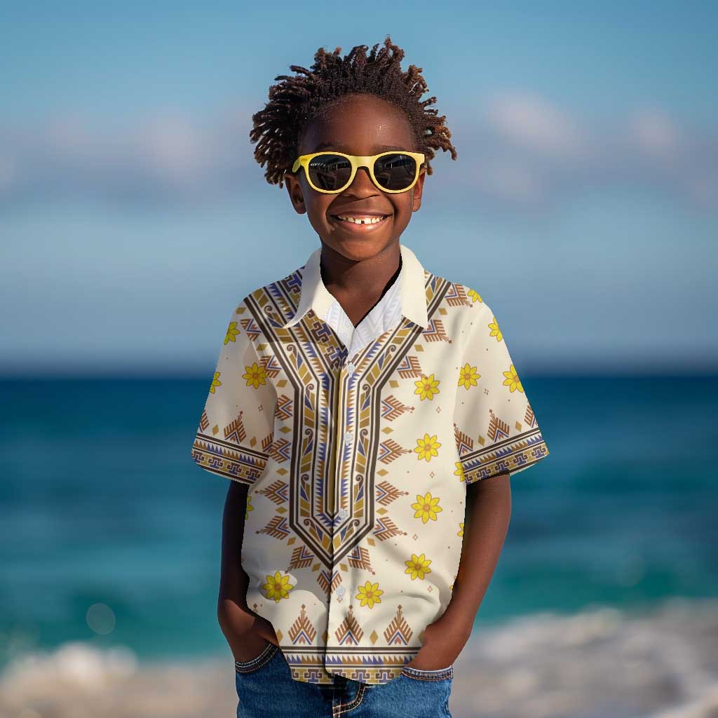 Enkutatash Dashiki Adey Abeba Pattern Kid Hawaiian Shirt