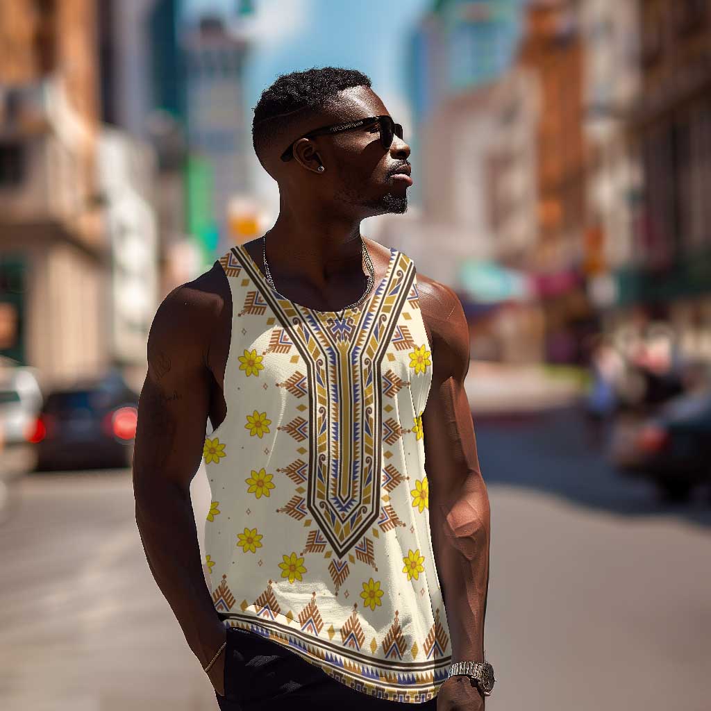 Enkutatash Dashiki Adey Abeba Pattern Men Tank Top