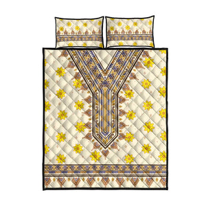 Enkutatash Dashiki Adey Abeba Pattern Quilt Bed Set