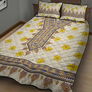 Enkutatash Dashiki Adey Abeba Pattern Quilt Bed Set