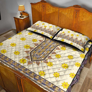 Enkutatash Dashiki Adey Abeba Pattern Quilt Bed Set