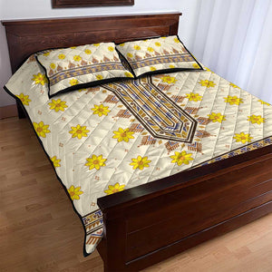 Enkutatash Dashiki Adey Abeba Pattern Quilt Bed Set