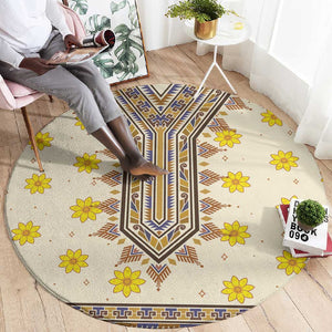 Enkutatash Dashiki Adey Abeba Pattern Round Carpet