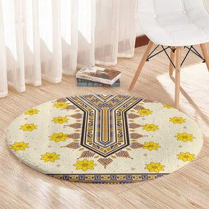 Enkutatash Dashiki Adey Abeba Pattern Round Carpet