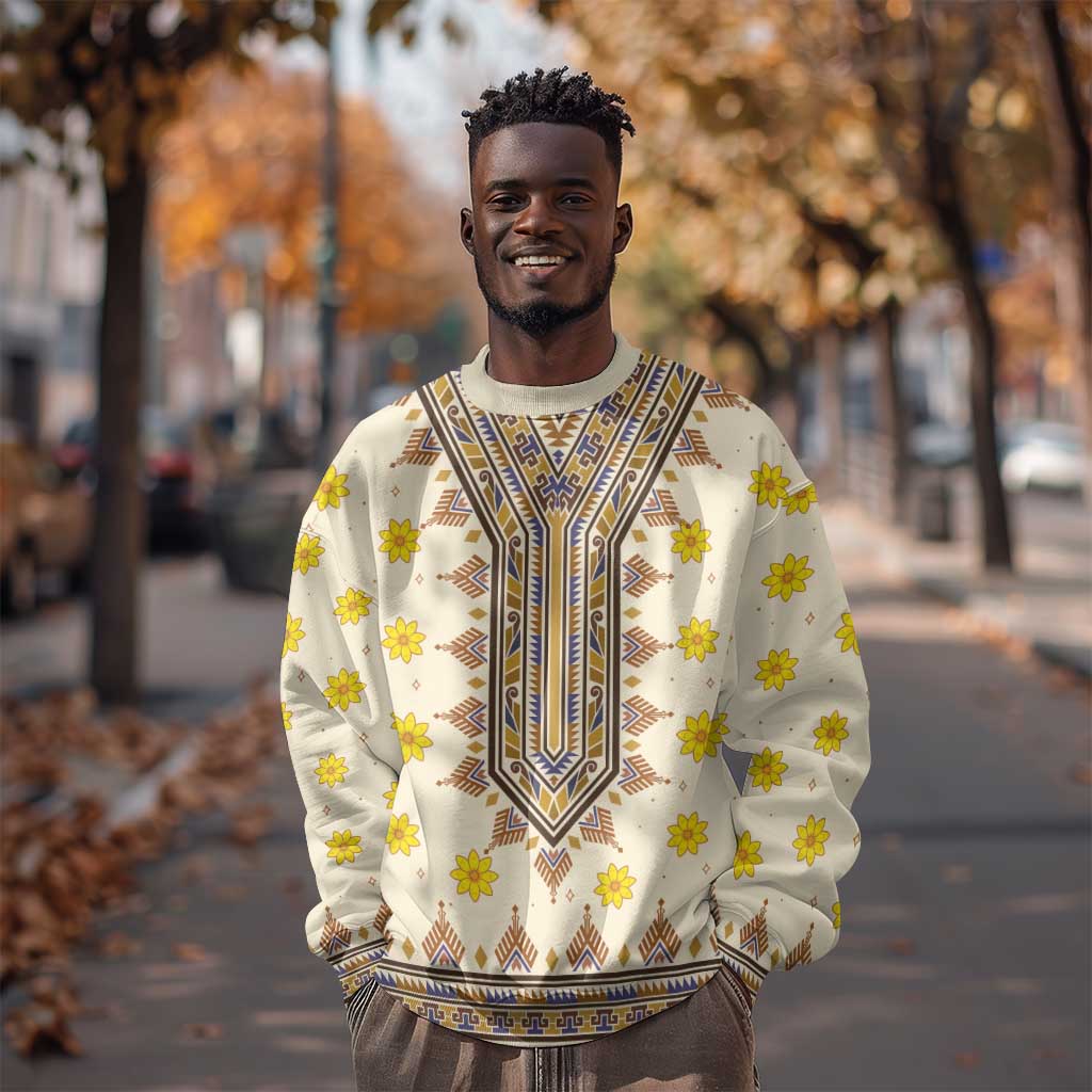 Enkutatash Dashiki Adey Abeba Pattern Sweatshirt