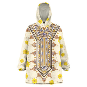 Enkutatash Dashiki Adey Abeba Pattern Wearable Blanket Hoodie