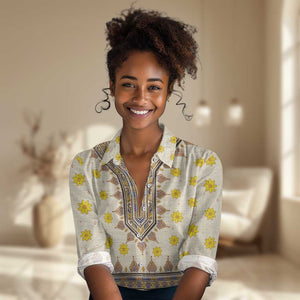 Enkutatash Dashiki Adey Abeba Pattern Women Casual Shirt