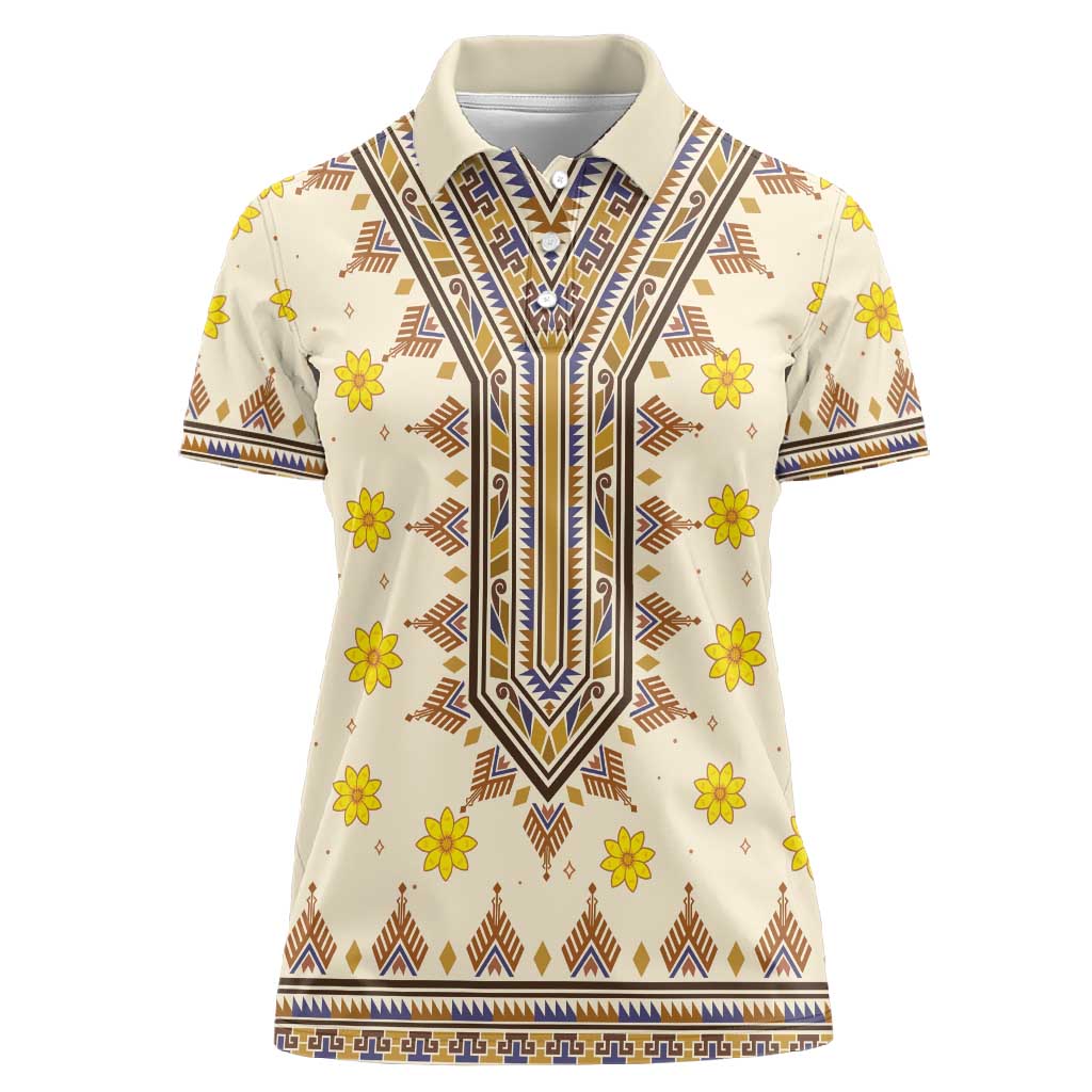 Enkutatash Dashiki Adey Abeba Pattern Women Polo Shirt