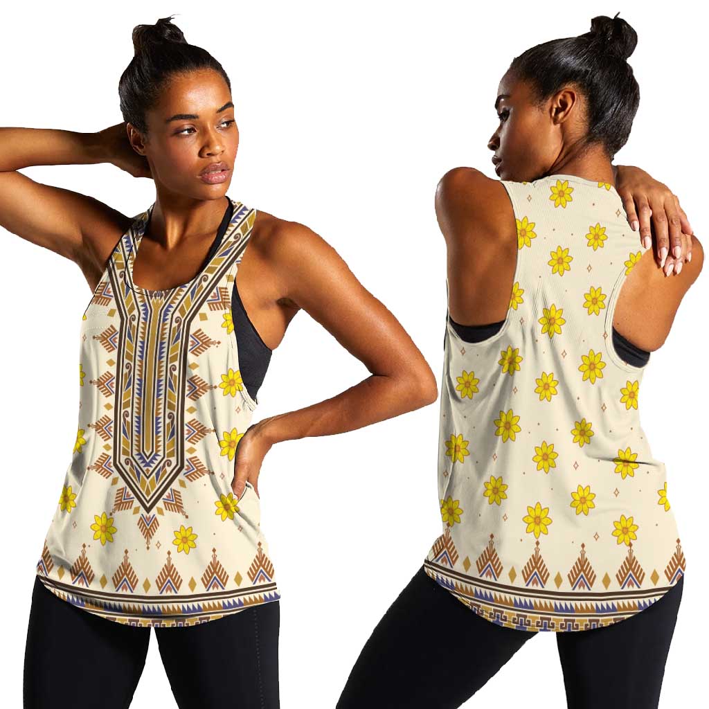 Enkutatash Dashiki Adey Abeba Pattern Women Racerback Tank