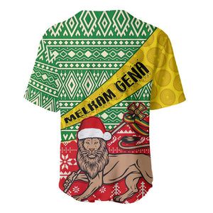 Ethiopia Christmas Baseball Jersey - Melkam Gena with African Pattern