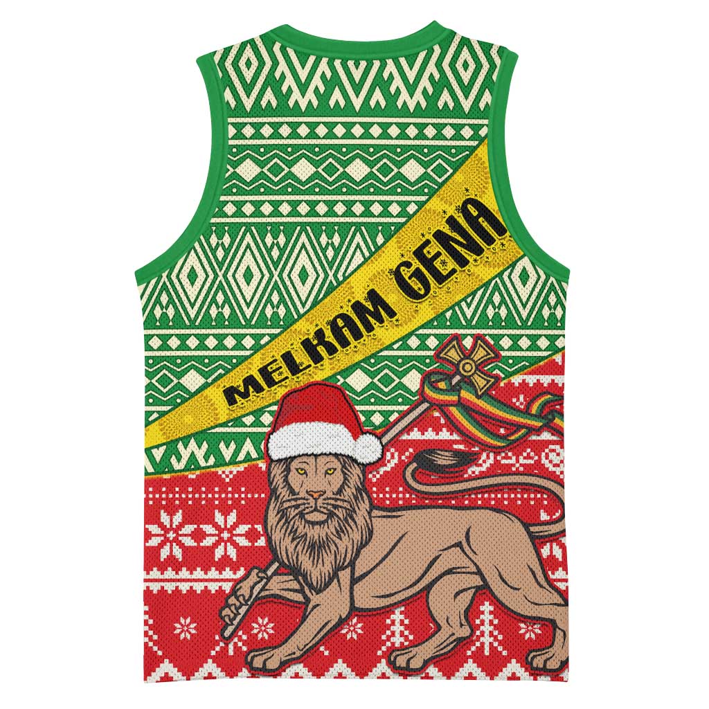 Ethiopia Christmas Basketball Jersey - Melkam Gena with African Pattern LT01