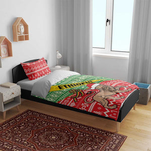 Ethiopia Christmas Bedding Set - Melkam Gena with African Pattern