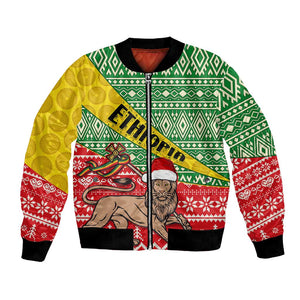 Ethiopia Christmas Bomber Jacket - Melkam Gena with African Pattern