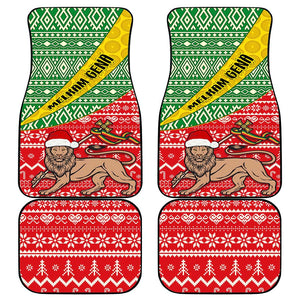 Ethiopia Christmas Car Mats - Melkam Gena with African Pattern