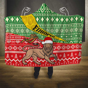 Ethiopia Christmas Hooded Blanket - Melkam Gena with African Pattern