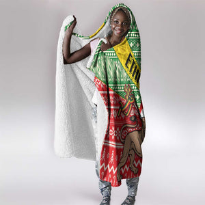 Ethiopia Christmas Hooded Blanket - Melkam Gena with African Pattern