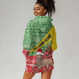 Ethiopia Christmas Hoodie Dress - Melkam Gena with African Pattern