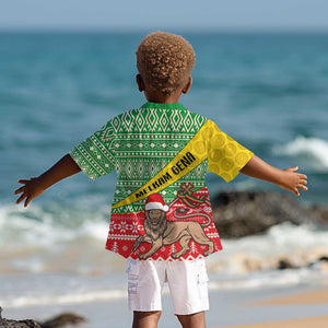 Ethiopia Christmas Kid Hawaiian Shirt - Melkam Gena with African Pattern