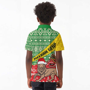 Ethiopia Christmas Kid Polo Shirt - Melkam Gena with African Pattern