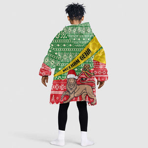 Ethiopia Christmas KId Wearable Blanket Hoodie - Melkam Gena with African Pattern